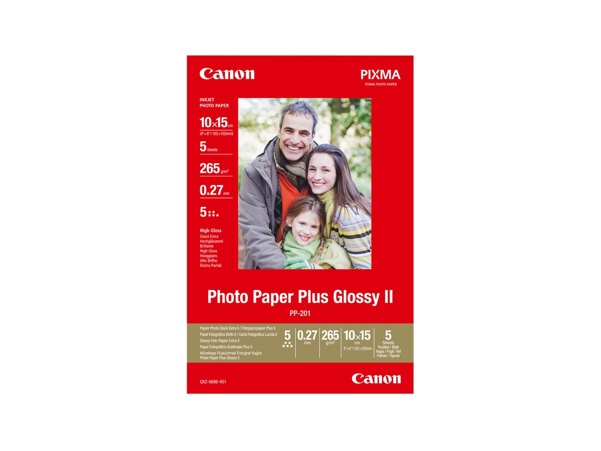 CANON Photo Paper glossy 10x15cm PP2014x6 InkJet, 265g 5 feuilles (4960999978215)