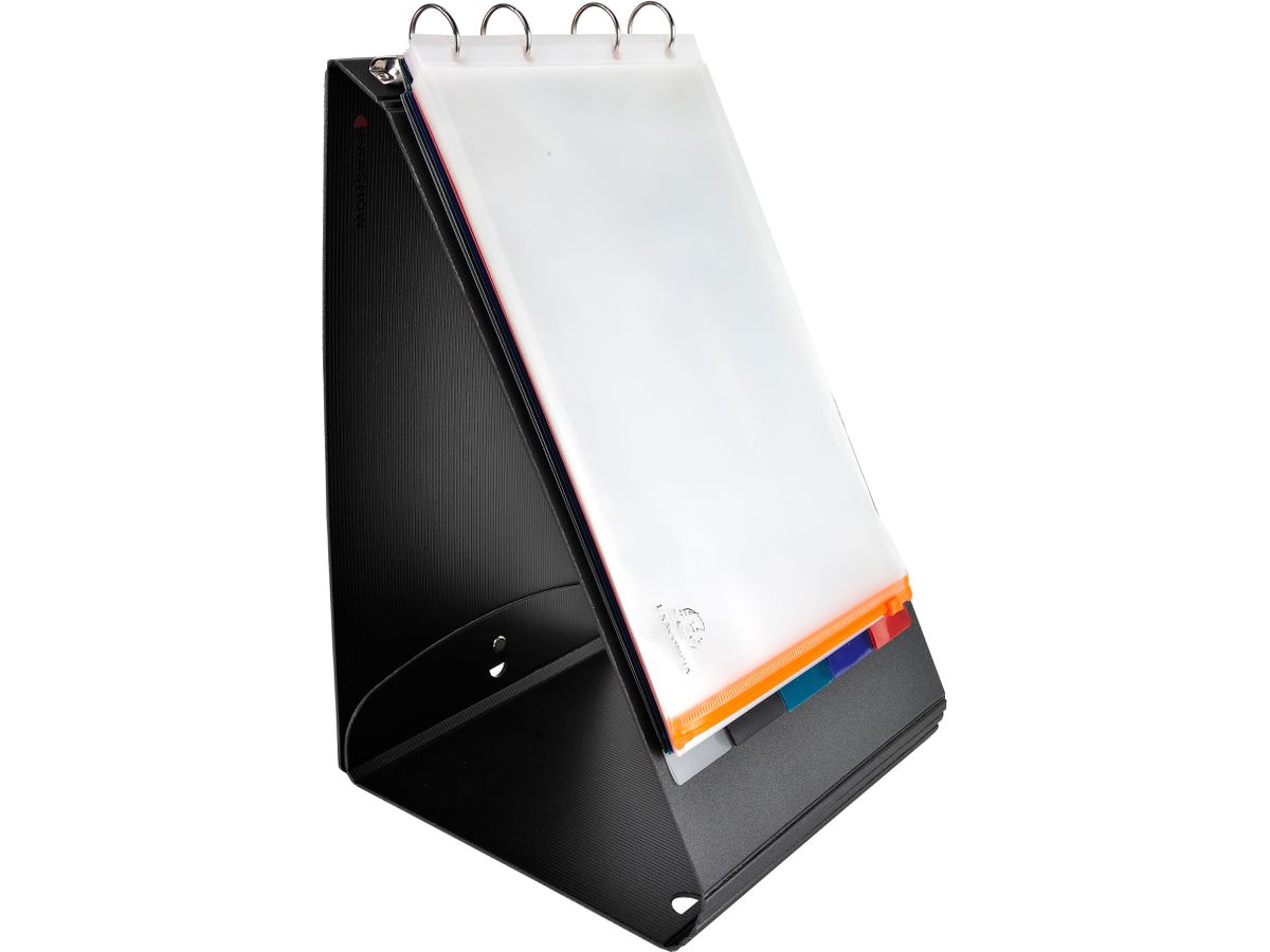 EXACOMPTA Ringbuch mit Tischstaffelei A4 56234E schwarz 25 Hüllen (3130630562344)