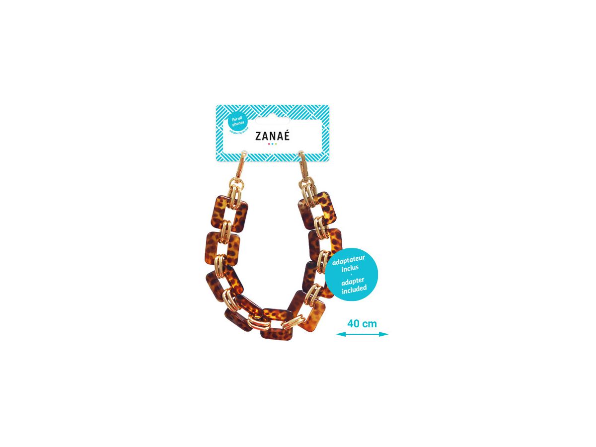 ZANAÉ Phone Wristlace Golden Fire 17447 Leopard & Gold animal print (3663838174472)