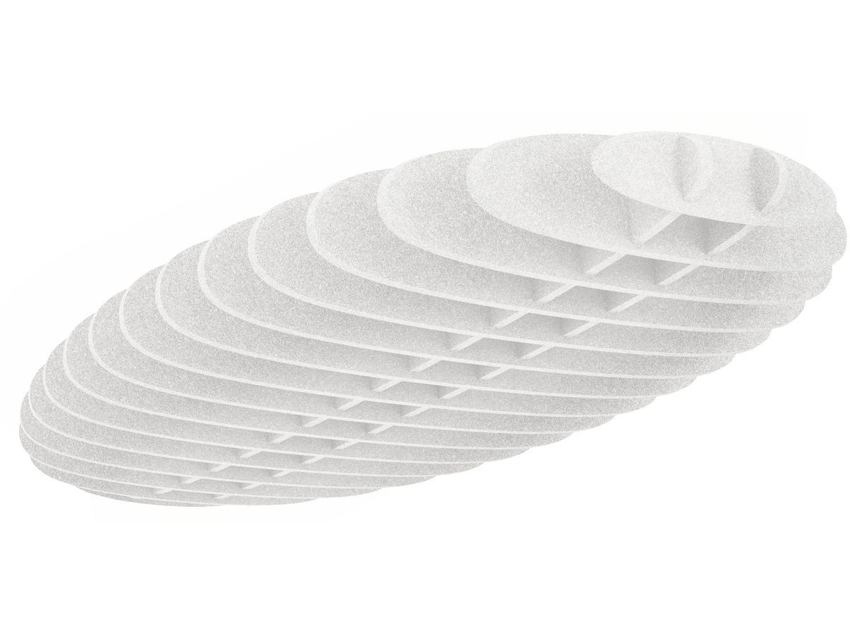 SUONO Pannelli a parete 240x120x30cm 2141.U12.0400 OVAL, bianco (7640439764604)