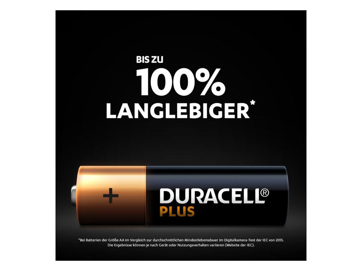 DURACELL Batterie Plus Power MN1500 AA, LR6, 1.5V 4 Stück (5000394017641)