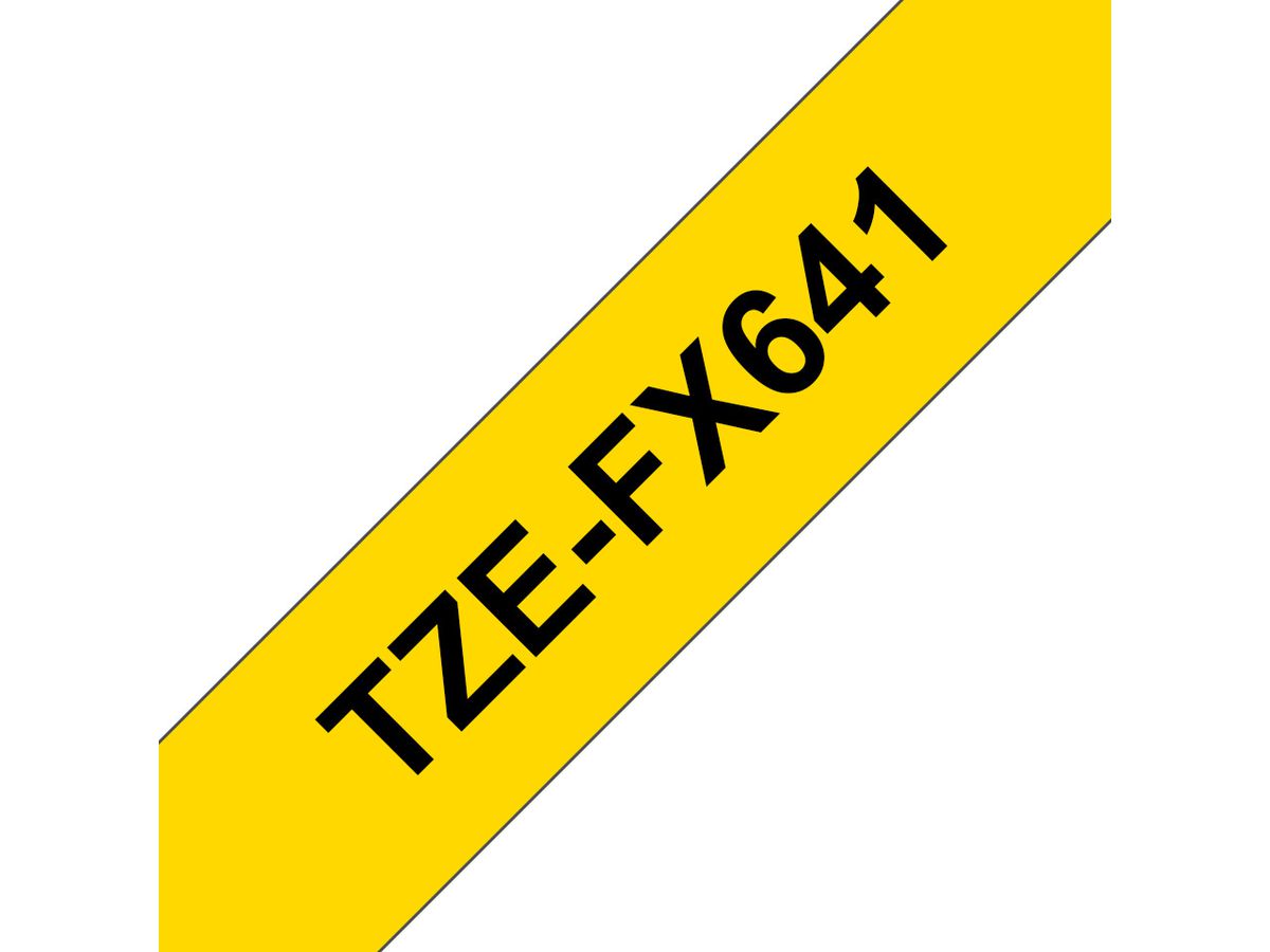 PTOUCH Flexitape laminé noir/jaune TZe-FX641 pour PT-550 18 mm (4977766692083)