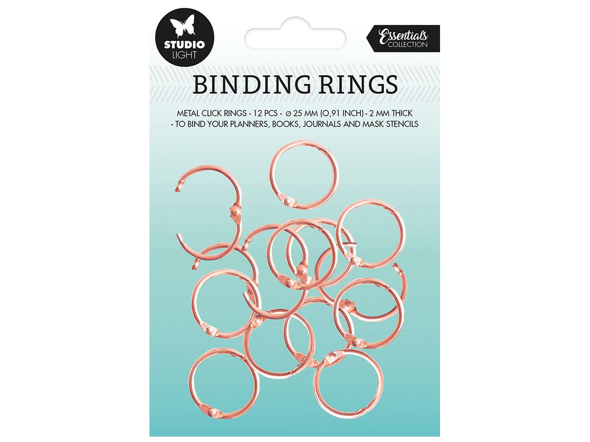 SIZZIX Reliure 2.3x2.3x0.3cm RING04 or rose 12 pcs. (8713943134290)