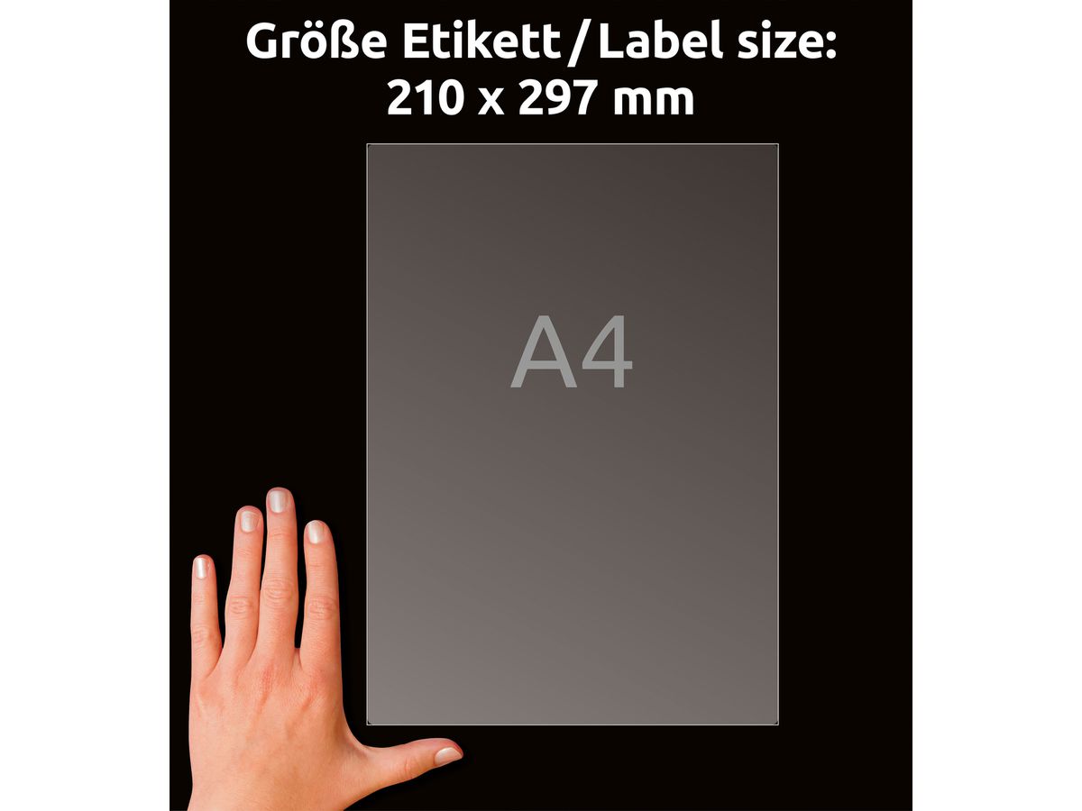 AVERY ZWECKFORM Etiquettes 210x297mm J8567-25 transparent 25 pcs. (4004182047231)