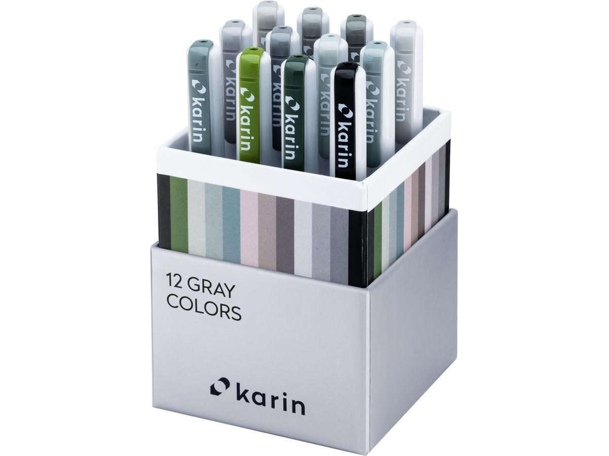 KARIN Real Brush Pen Pro 0.4mm 31C6 Gray colours 12 Stück (5904446031350)