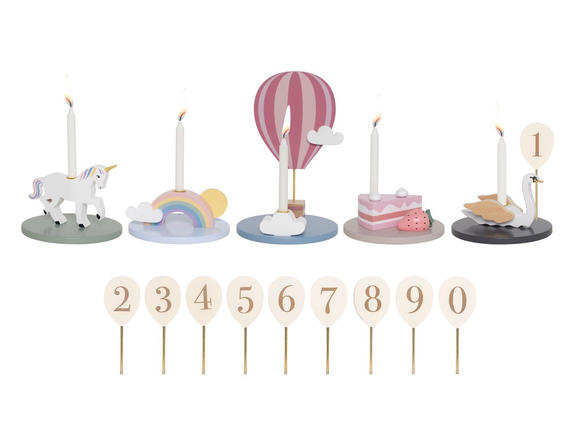 JABADABADO Décoration d'anniversaire 33cm T297 Arc-en-ciel 5 pièces (7332599002978)