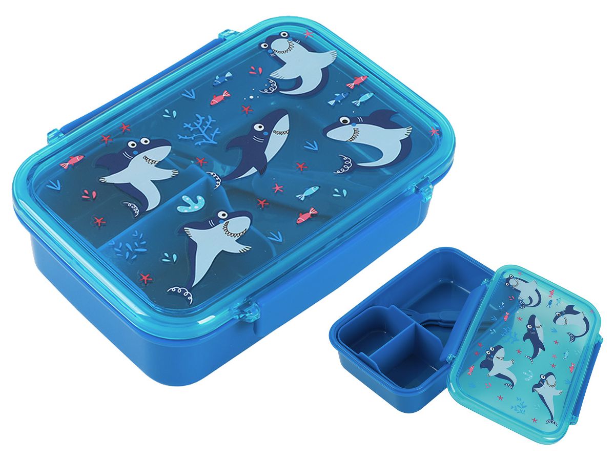 I-DRINK Lunch Box with spoon + fork ID2015 Shark (8057711464913)