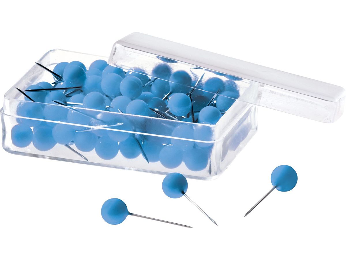 MAGNETOPLAN Aghi per bacheche 111165003 blu, 6x19mm 100 pezzi (4013695014500)