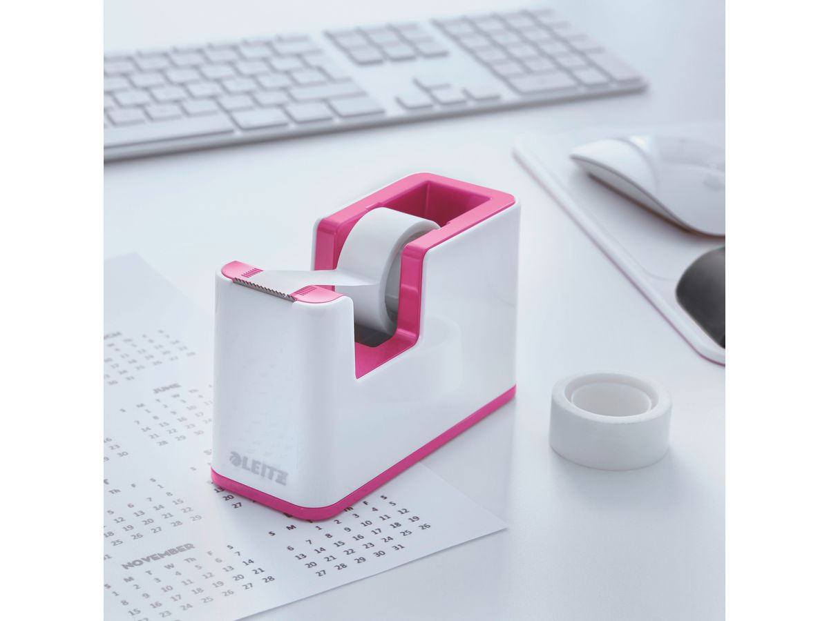 LEITZ Tape Dispenser WOW 19mmx33m 53641023 blanc/pink (4002432113712)