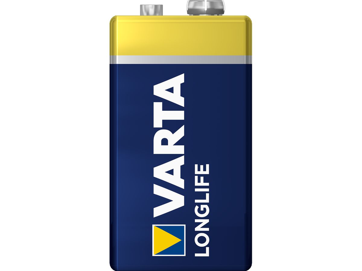 VARTA Batterie 4122101411 Longlife, 9V/LR61, 1 Stück (4008496525423)