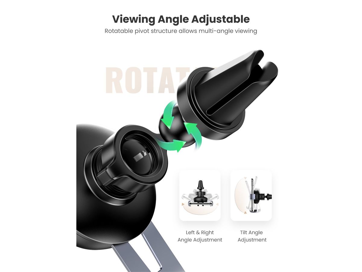 UGREEN Gravity Air Vent Mount 50564 Phone Holder Black/Grey (6957303855643)