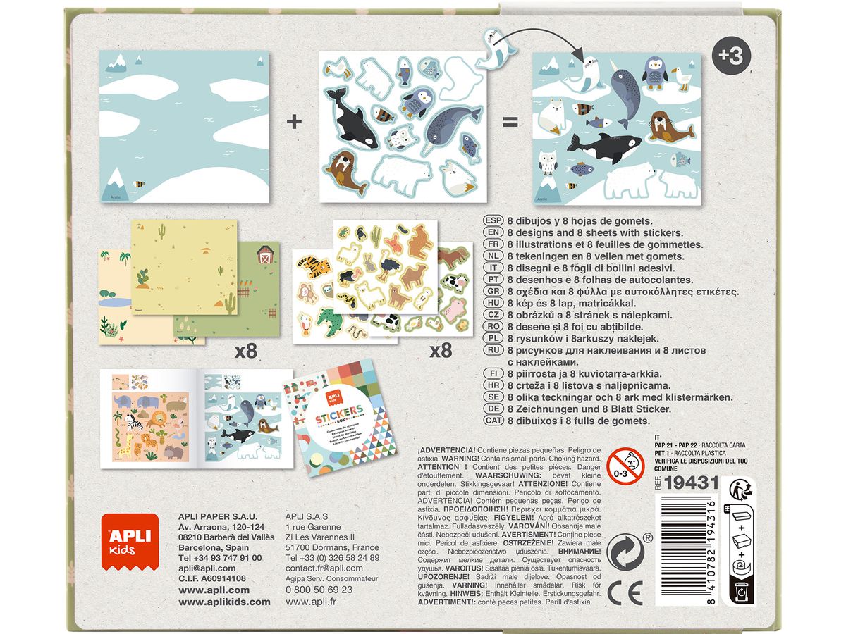 APLI KIDS Gioco di adesivi 19431 Animali in natura (8410782194316)