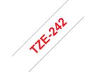 PTOUCH Ruban, laminé rouge/blanc TZe-242 PT-2450DX 18 mm (4977766685351)