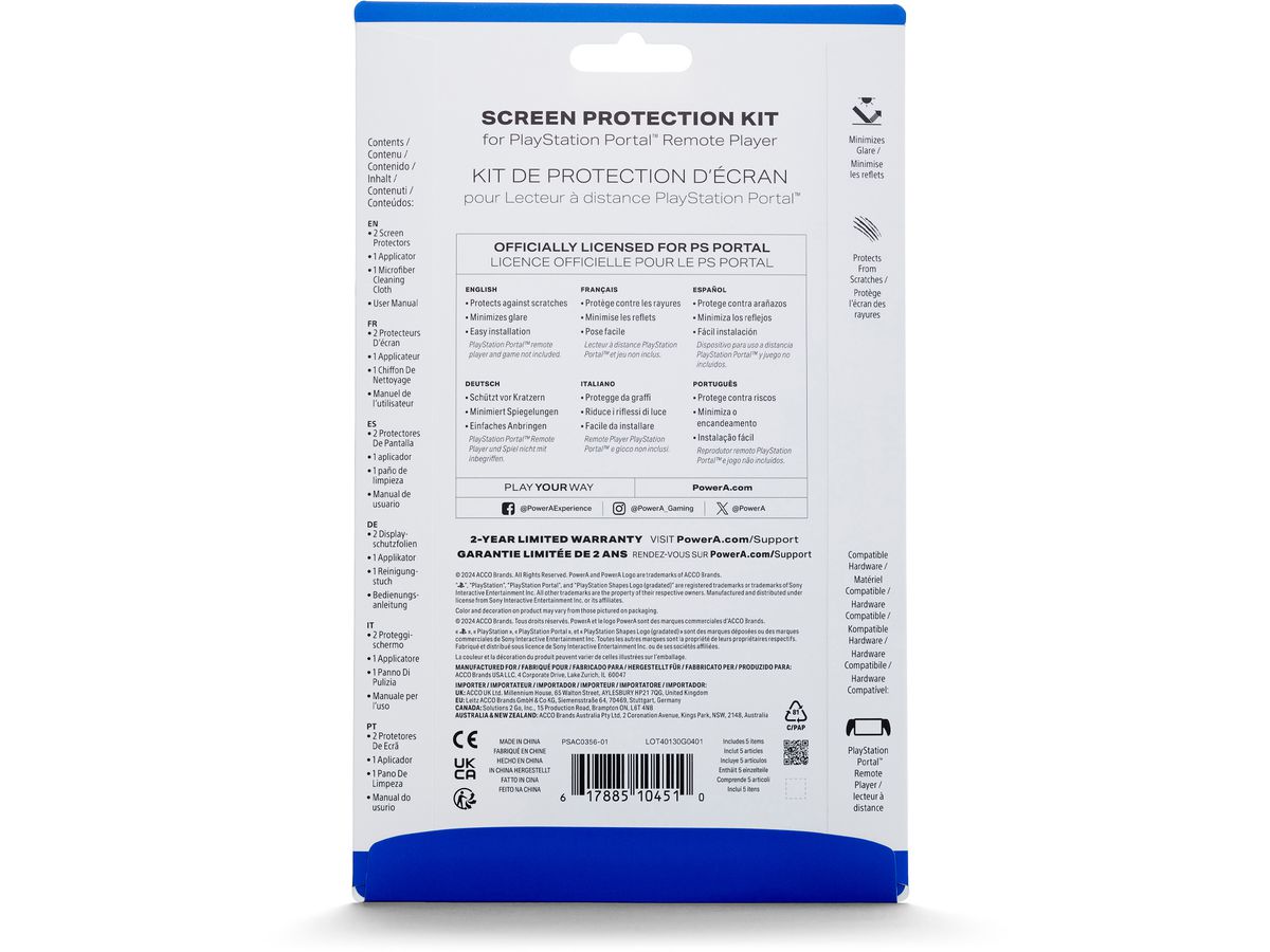 POWER A Anti-Glare Screen Protector PSAC0356-01 PS-Portal, 2 pack (0617885104510)