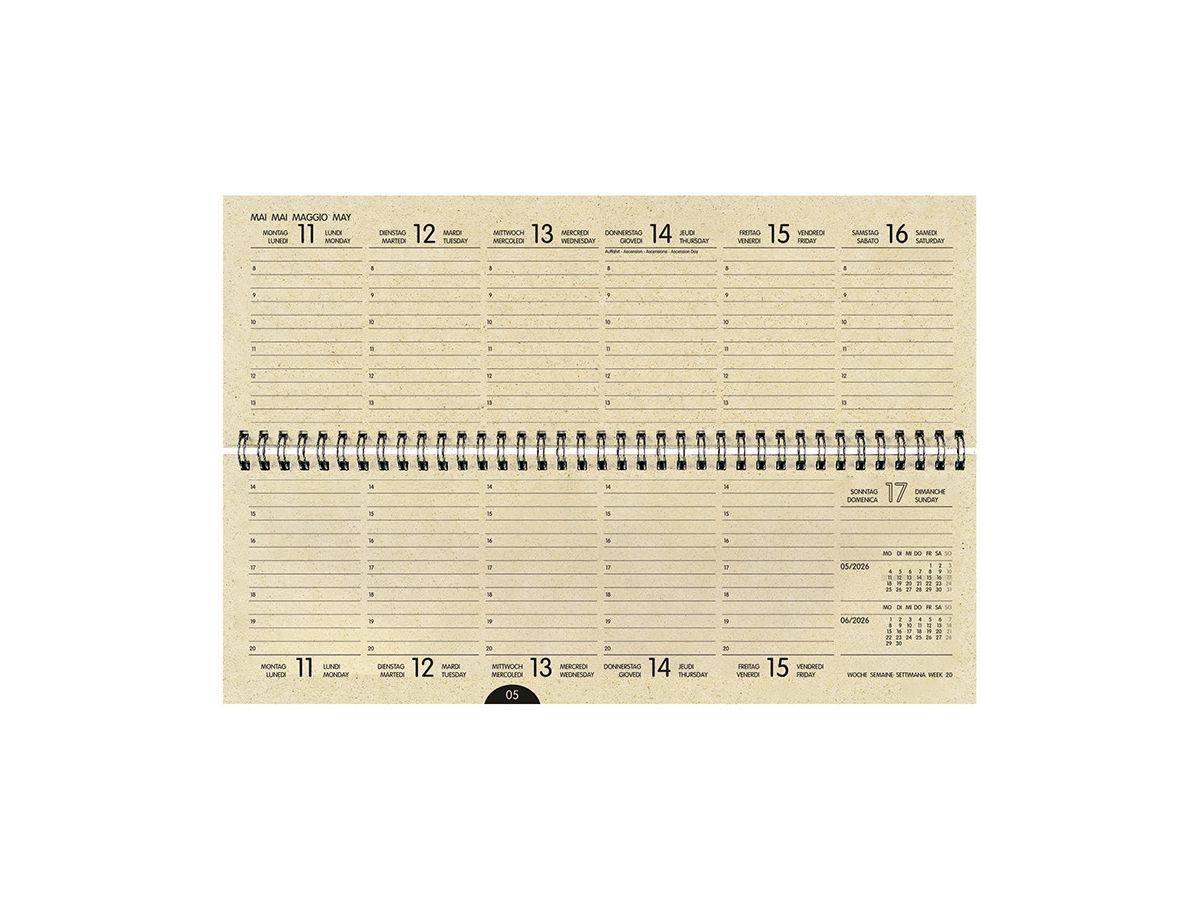 SIMPLEX Cal. pupitre pap. d'herbe 2026 40658.26 1S/2P ML 29x10.5cm (7611468040908)