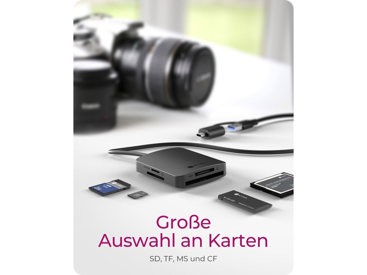 ICY BOX External 4in1 Card Reader IB-CR302-CU3 (4250078174592)