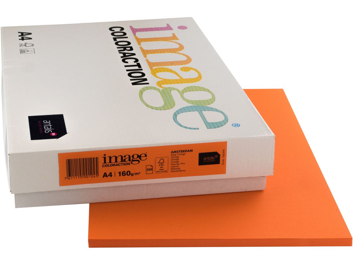 IMAGE COLORACTION Carta per copie Amsterdam A4 266728 160g, orange 250 fogli (7611115001245)