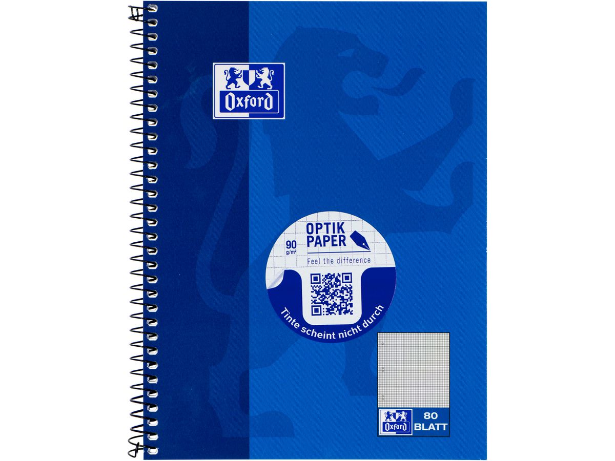 OXFORD Collegeblock A5+ 100050393 kariert, 90g 80 Blatt (4006144582064)