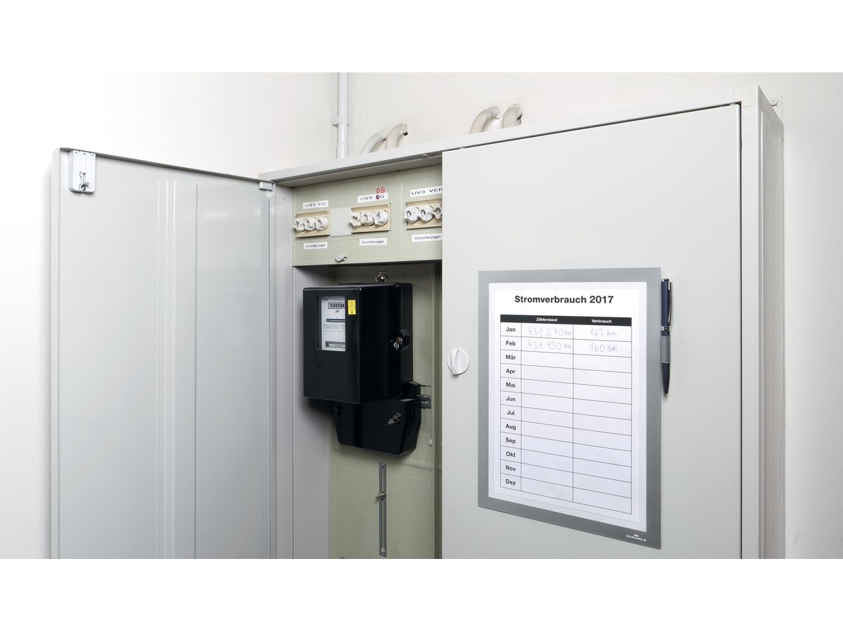 DURABLE Magnetic Note DURAFRAME A4 498923 metallic silver (4005546989686)