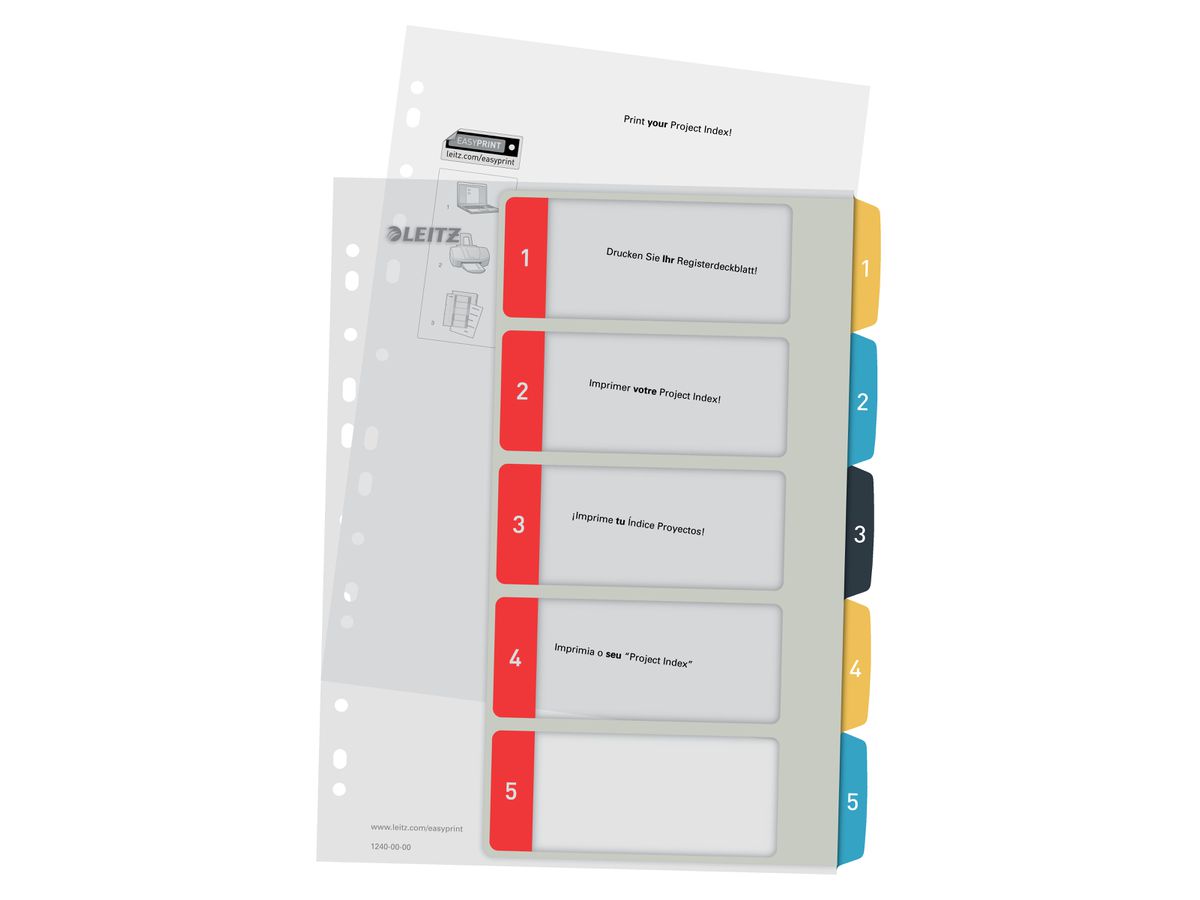 LEITZ Registro PP Cosy A4+ 1240-00-00 multicolore 1-5 (4002432125098)