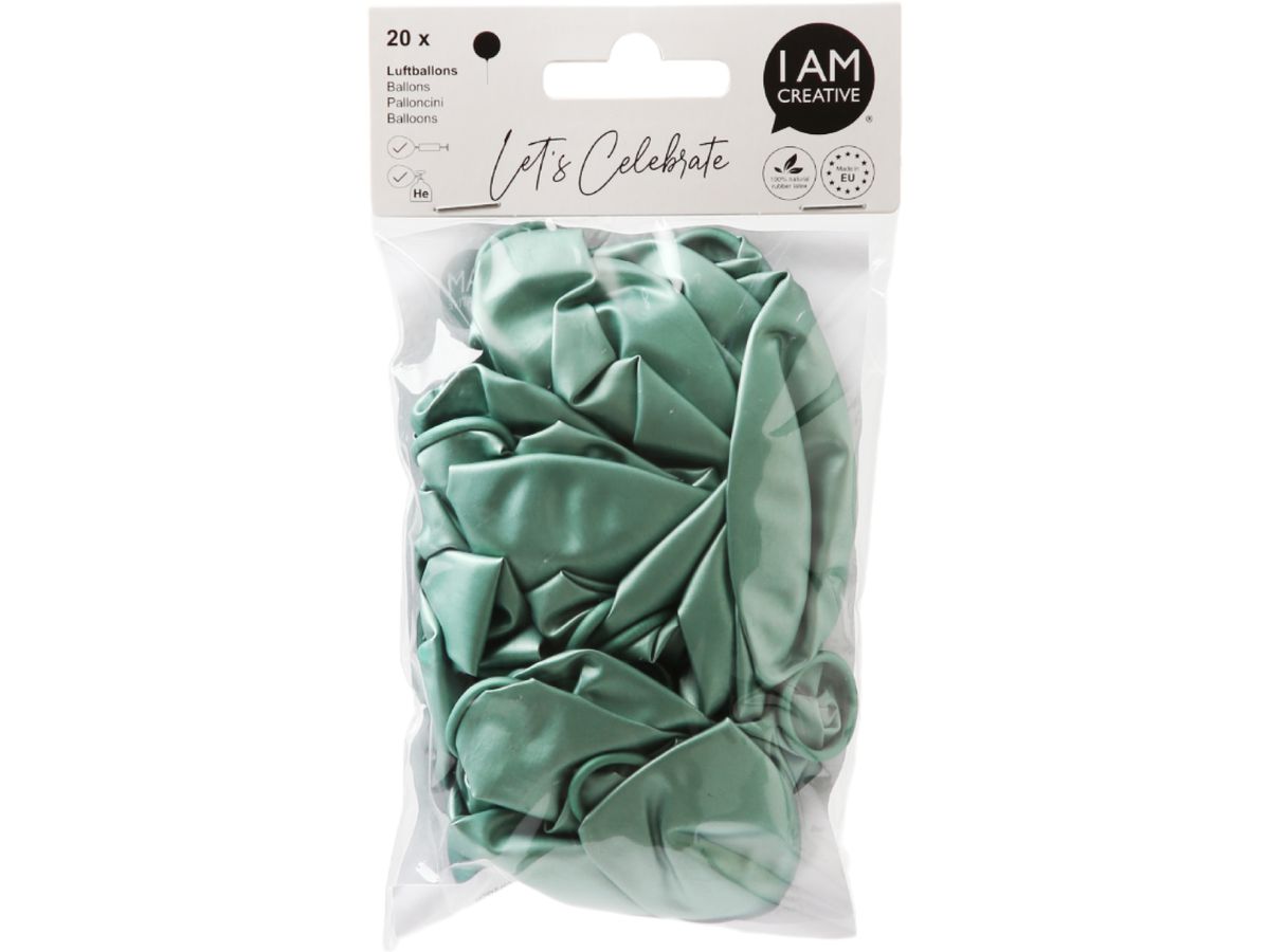 I AM CREATIVE Ballons Glossy 27cm 6010.82 vert 20 pièces (7611983248742)