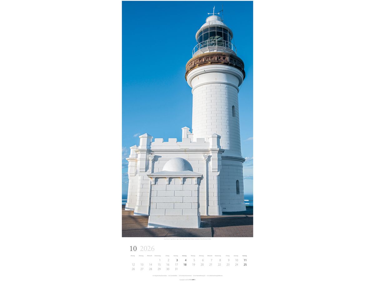 WEINGARTEN Bildkalender 2026 3150600+26 Leuchttürme DE 33x68cm (9783839902196)