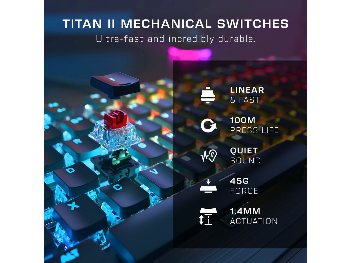 TURTLE BEACH Vulcan II Gaming Keyboard TBK-1002-02-CH Mech., Linear Switch, CH (0731855210220)