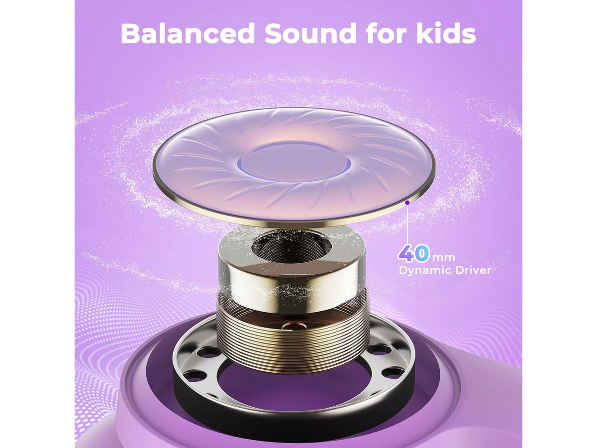 ICLEVER Active Noise Cancel Headphones C17-2083N-01 BTH26, BT, 60h, purple-green (6934911712148)