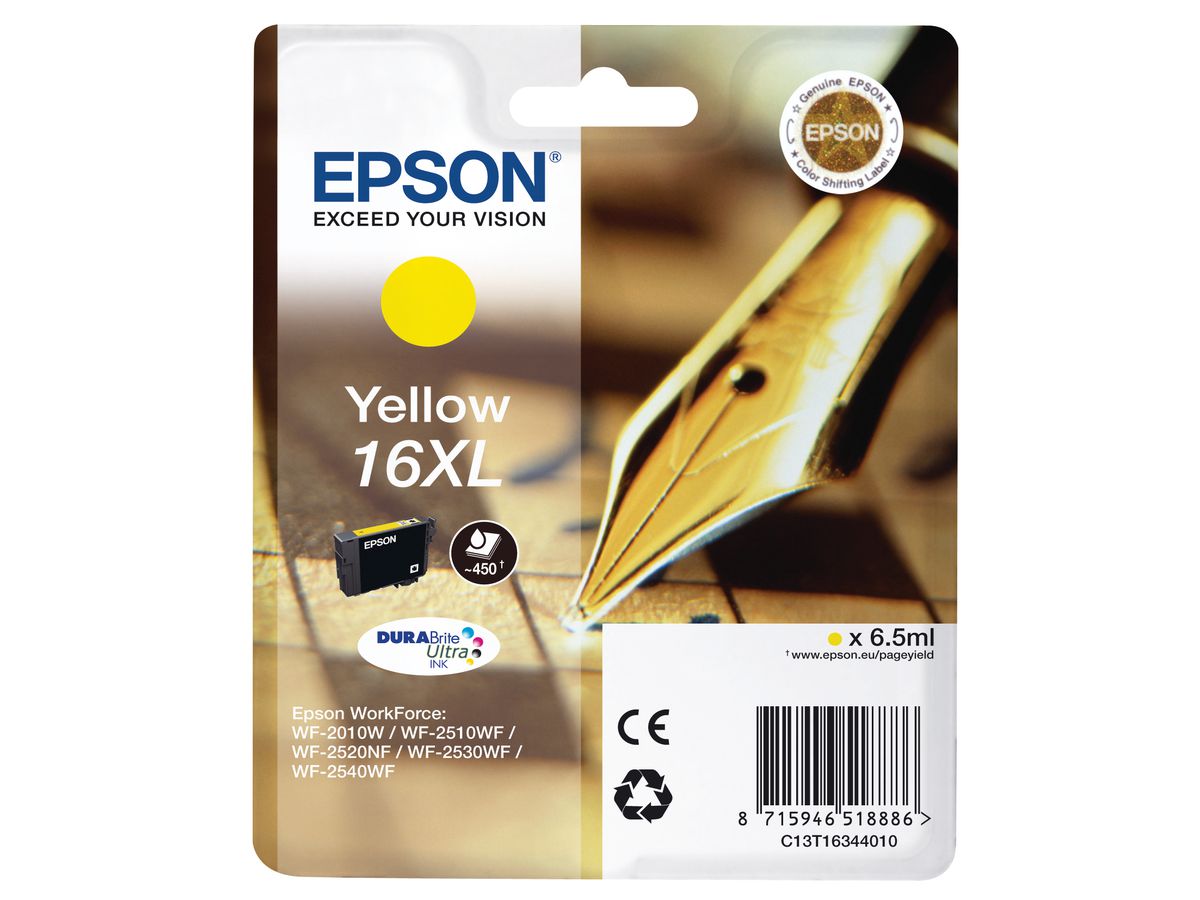 EPSON Cart. d'inchiostro 16XL yellow T163440 WF 2010/2540 450 pagine (8715946625041)