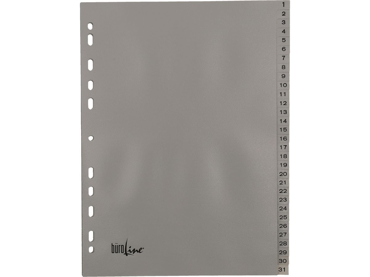 BÜROLINE Register PP A4 40945 grau 1-31 (7612532058157)