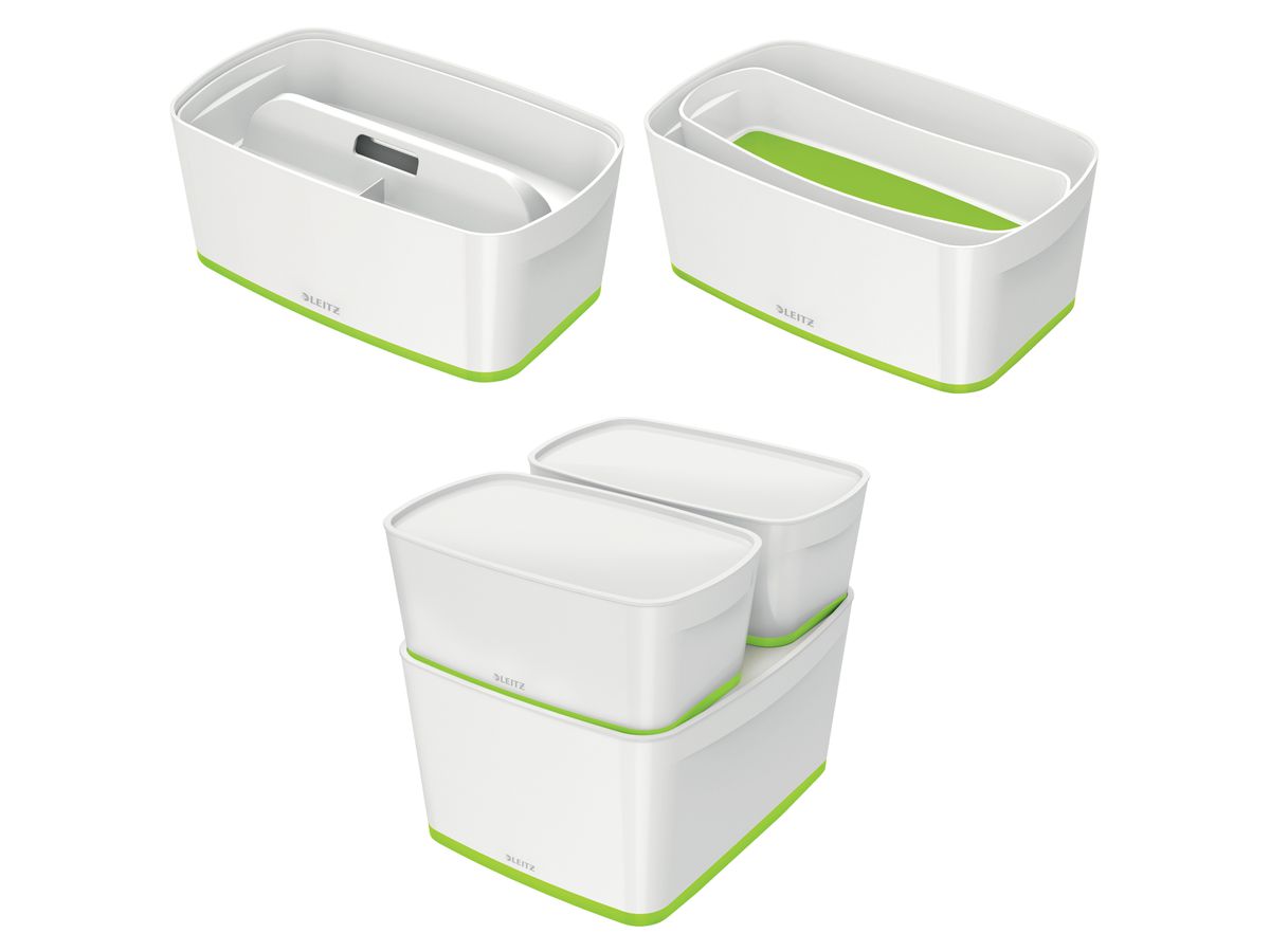 LEITZ MyBox S avec couvercle 5lt 5229-10-54 blanc/vert (4002432123629)