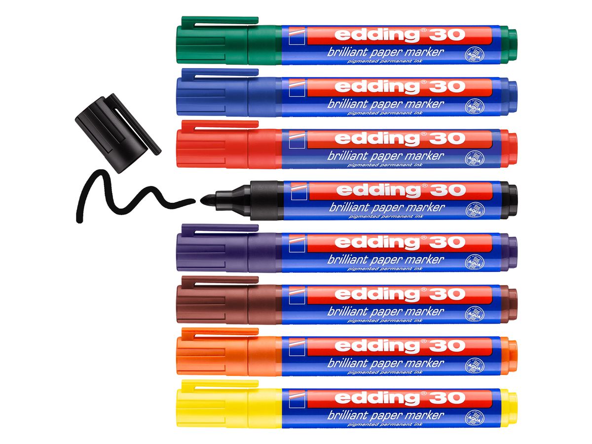 EDDING Permanent Marker 30 30-E8 8 colori ass. (4004764099795)