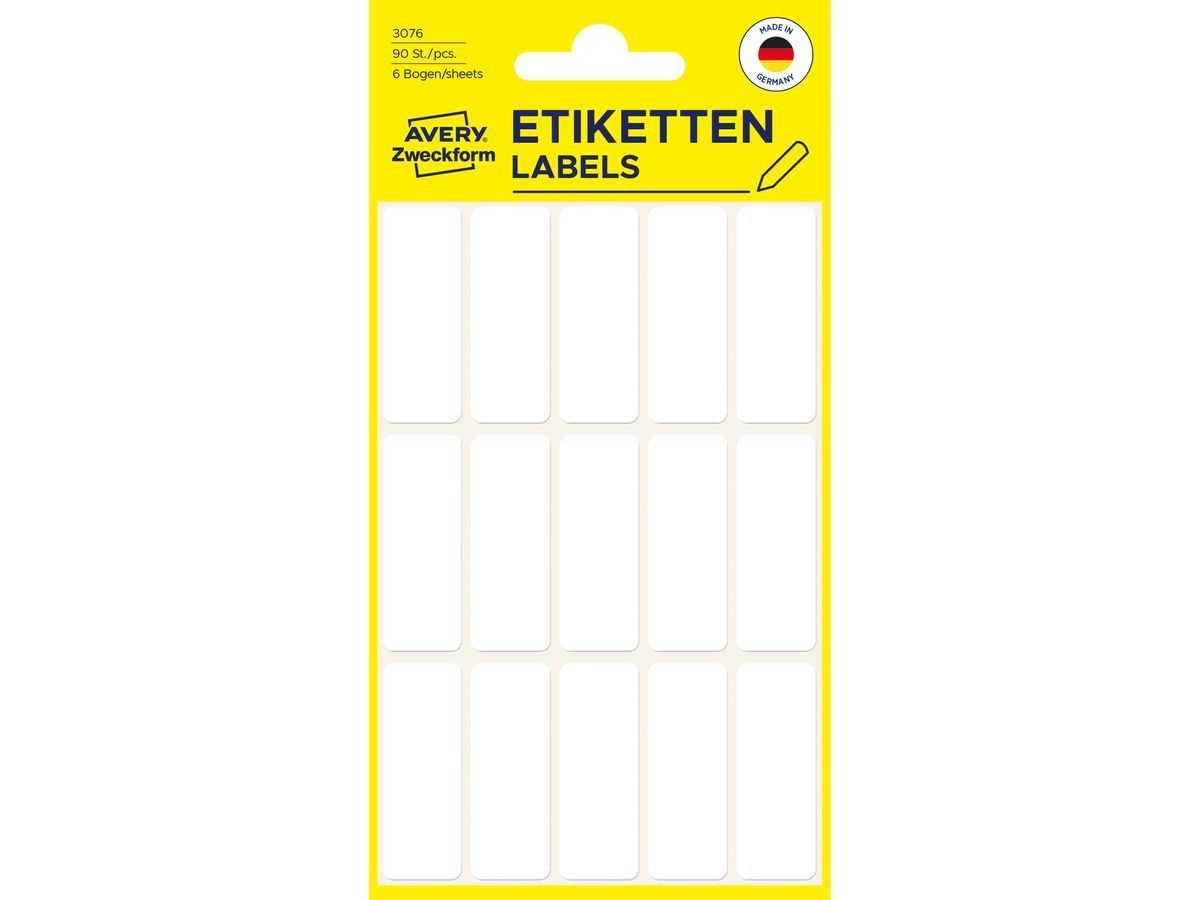 AVERY ZWECKFORM Etichette 38×14mm 3076 bianco 90 pezzi (4004182030769)