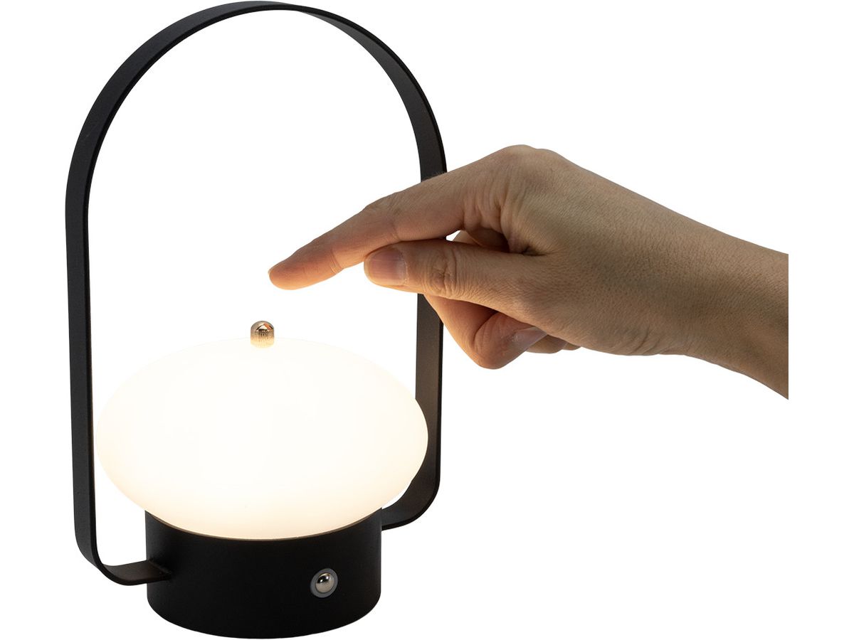 SECURIT Lampe de table BARCELONA LP-BA-BL noir, batterie, dimmable (8720663161048)