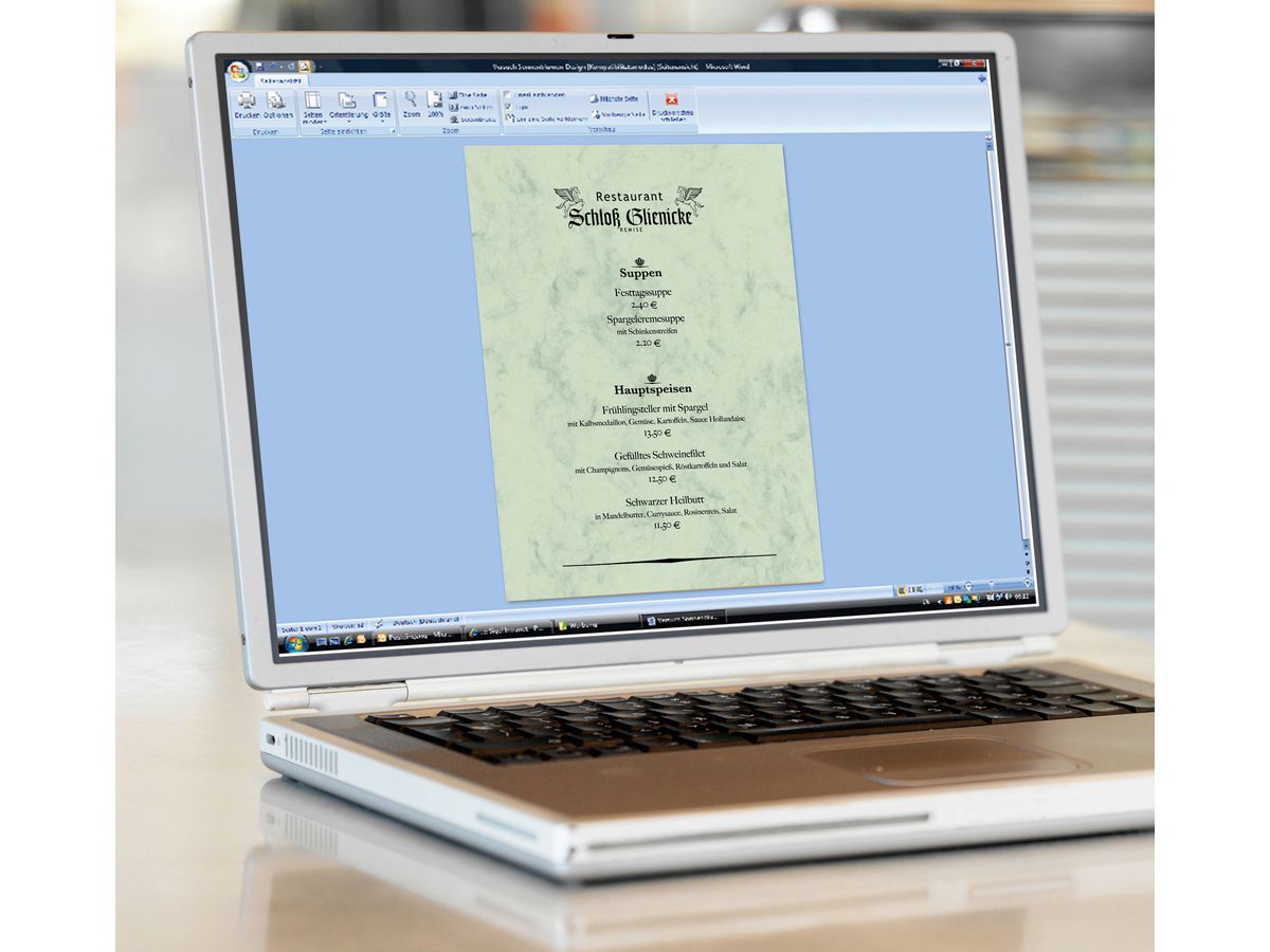 SIGEL Papier design Marmor A4 DP552 vert, 200g 50 feuilles (4004360947919)