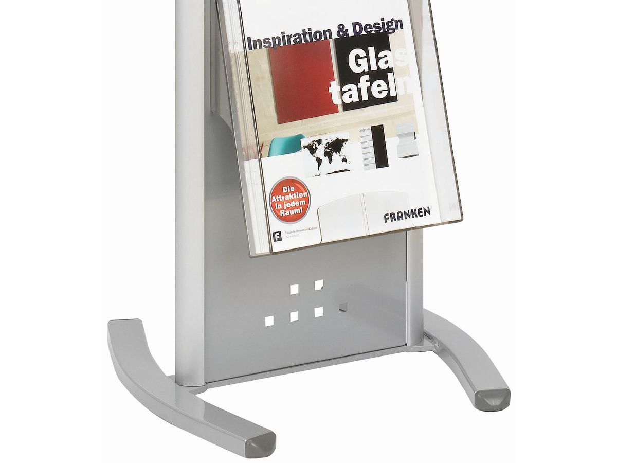 FRANKEN Prospektständer PSN804 4 Fächer, silber (4016946707374)