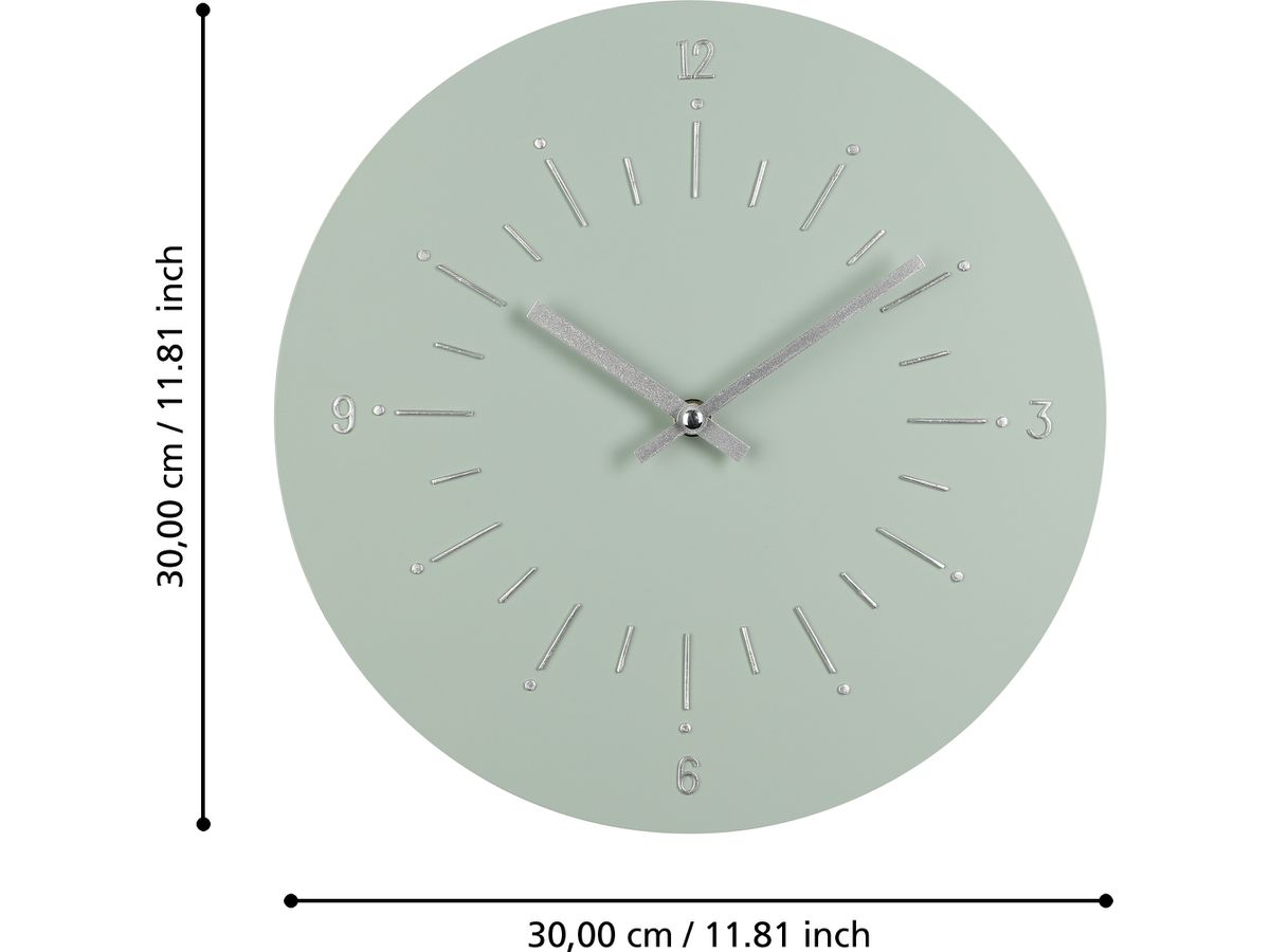 EGLO Horloge murale 30cm 425511 menthe/argent, Takahagi (9008606267477)