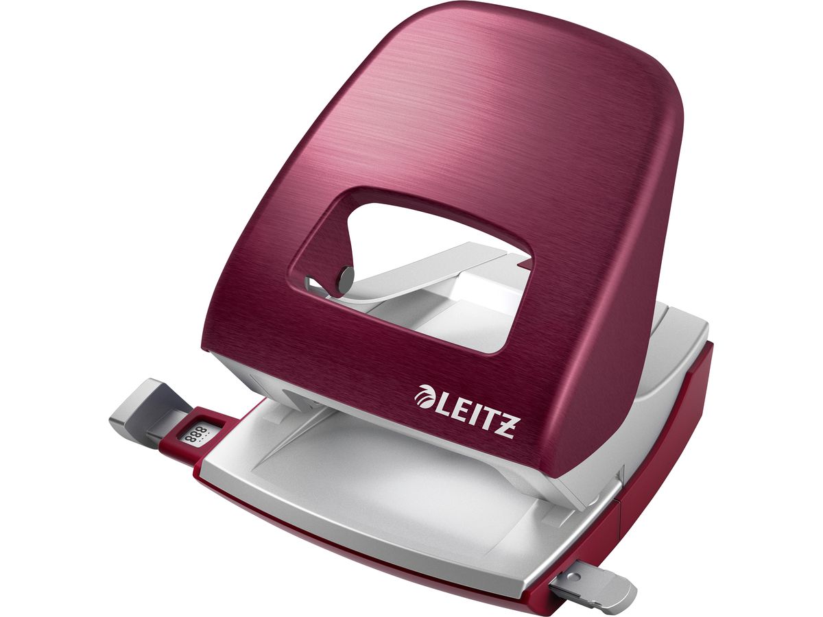 LEITZ Bürolocher NewNeXXt Metall 50060028 granat rot 30 Blatt (4002432107346)