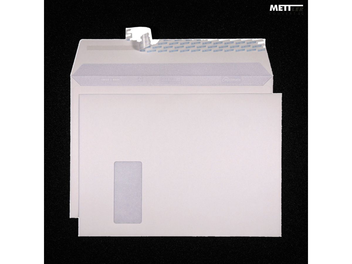 METTLER Couvert Fenster links C4 9245 120g, recycling weiss 250 Stk. (7640126061436)