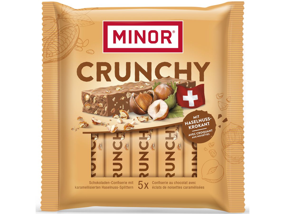 MINOR Schokoladenriegel 07947-00-0015 Crunchy 5x22g (7610041079472)
