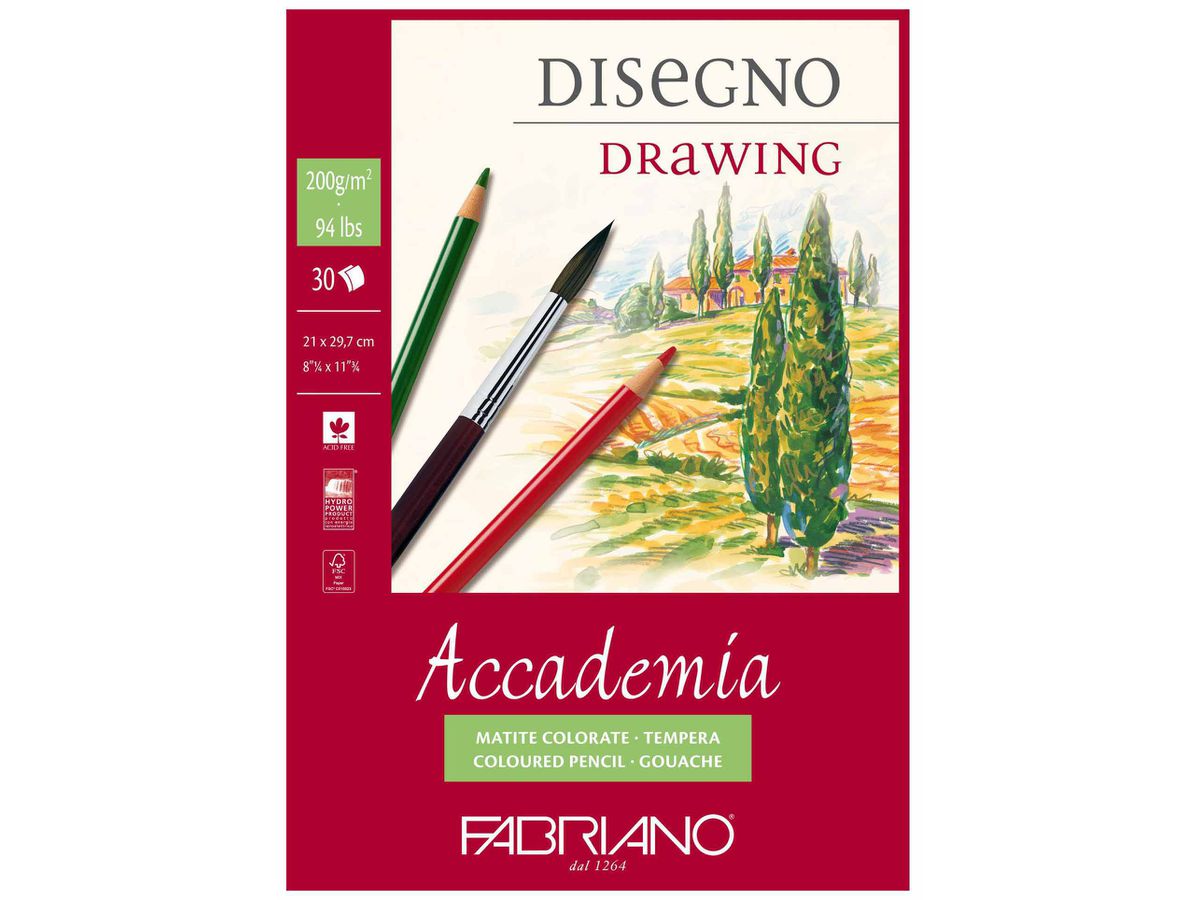 NEUTRAL bloc de dessin F41202129 Accademia A4 200g FSC-MIX (8001348002956)
