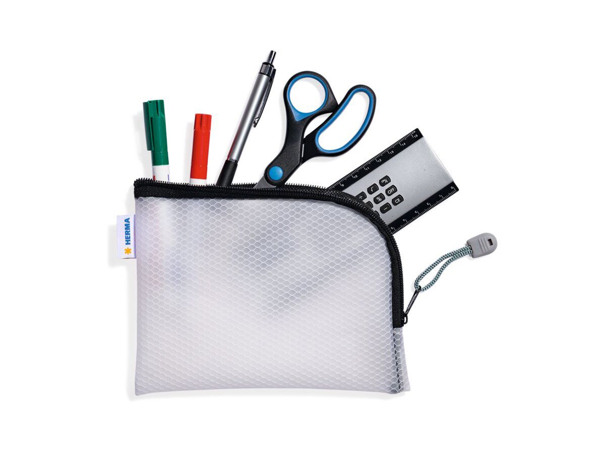 HERMA Tasca documenti con zip A6 20023 nero, 19x14cm (4008705200233)