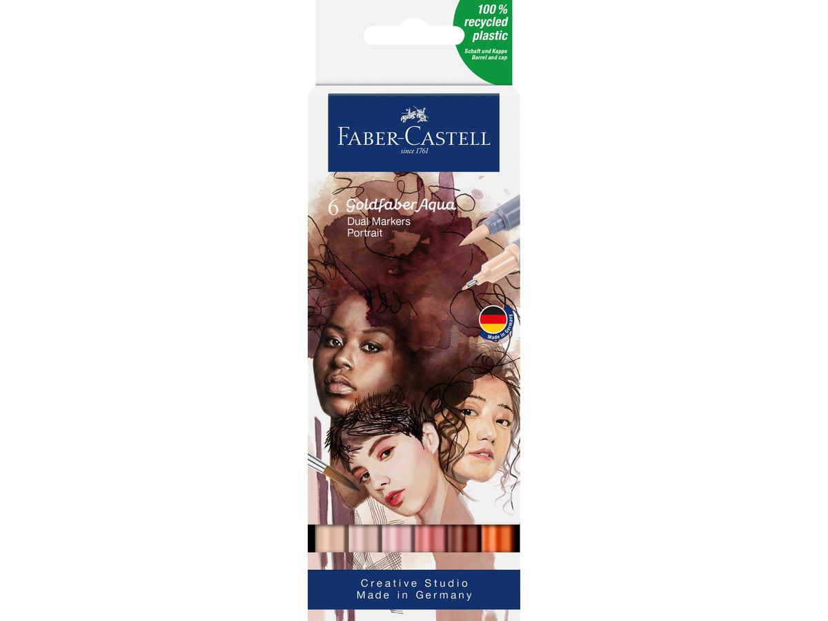 FABER-CASTELL Goldfaber Dual Marker 164523 Portrait, 6 couleurs (4005401645238)