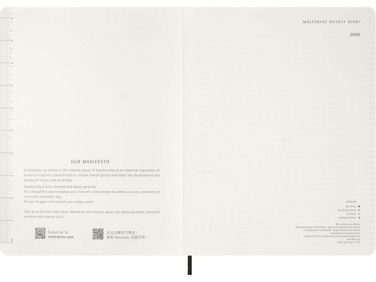 MOLESKINE Agenda Essential XX-Large 2026 DSESNB12WN7Y26 1S/2P nero SC 21.6x27.9cm (8056999276515)