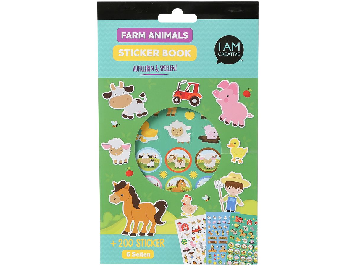 I AM CREATIVE Stickerbook 4087.498 farm, 6 feuille (7611983193646)