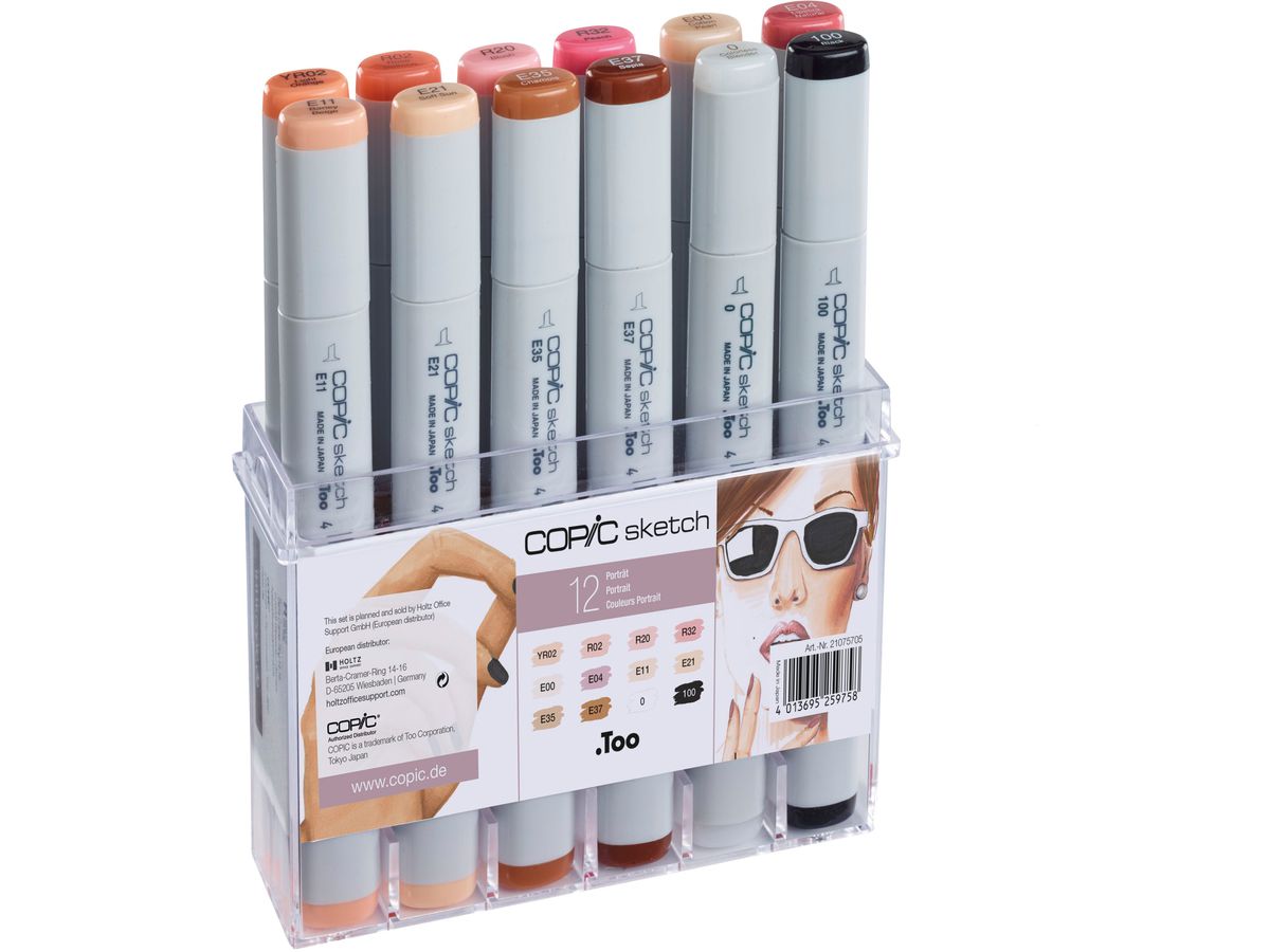 COPIC Marker Sketch 21075705 portrait colours, 12 pcs. (4013695259758)