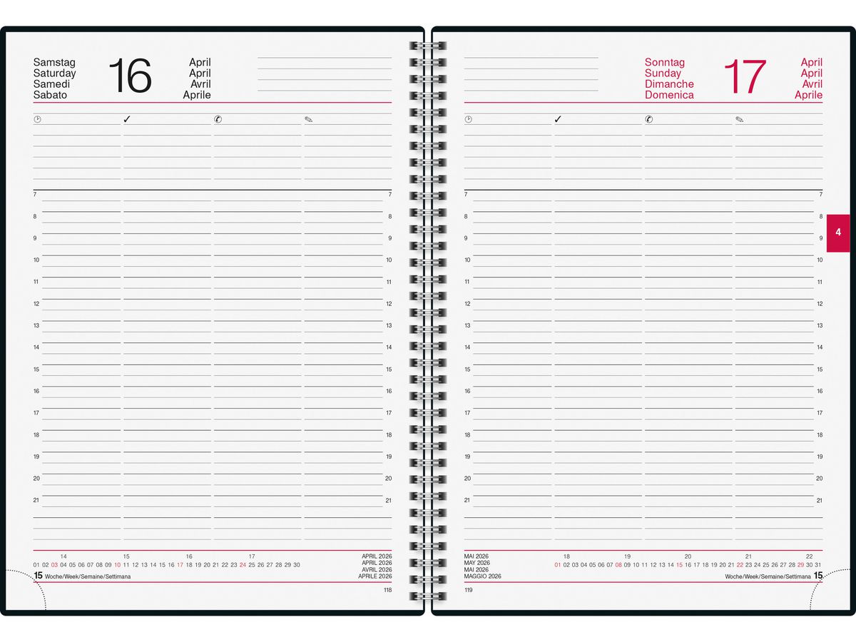 RIDOIDE Conform Wire-O 2026 7027501906.26 1G/1P nero ML 21x29.1cm (4003273790933)