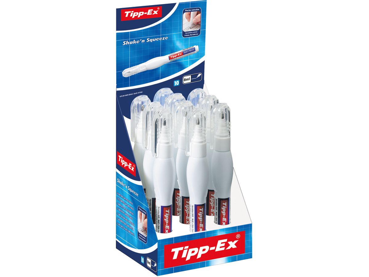 TIPP-EX Shake'n Squeeze 8ml 8024203 Korrekturstift, deckend weiss (3086126100685)