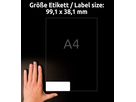 AVERY ZWECKFORM Etiquettes adress. 99,1x38,1mm J8163-25 blanc 350 pcs. (4004182235300)