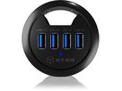ICY BOX In-Desk USB Hub 60 mm black IB-HUB1403 4x USB 3.0 Typ A (4250078164760)